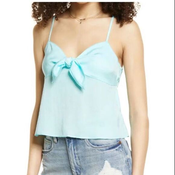 BP Bow Detail Tank Top by Nordstroms in Teal Paradise - Picture 1 of 7